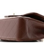 Lambskin Quilted Small Double Flap Dark Brown - Image 10