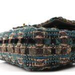Tweed Metallic Lambskin Quilted Egyptian Double Flap Multicolor Gold - Image 10