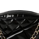 Patent Quilted Tassel Camera Case Black - Image 8
