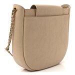 Grained Calfskin Perforated Small Flap Hobo Beige - Image 3