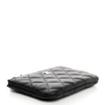 Lambskin Quilted Casino Coin Purse Black - Image 4