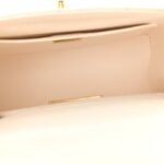 Lambskin Handle Crush Top Handle Flap Bag White - Image 5