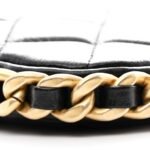 Lambskin Quilted Chain Around Top Handle Mini Bag Black - Image 10