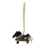 Milo Lambskin Grigri Rodeo Robeo Coeur Bag Charm PM Black Craie Etoupe