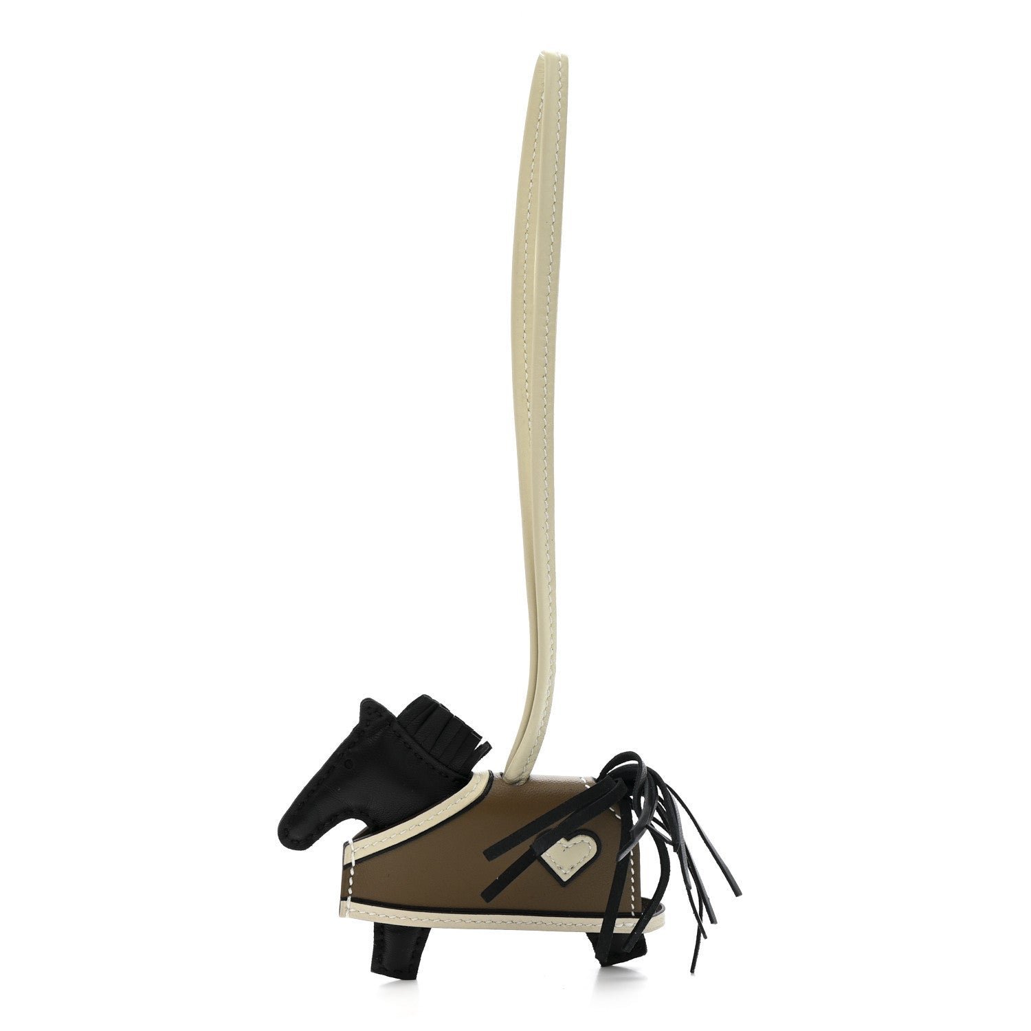 67436e61c84c3434856e0e4d4e4761ac.jpg Milo Lambskin Grigri Rodeo Robeo Coeur Bag Charm PM Black Craie Etoupe - Image 1