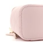 Lambskin Quilted Mini Vanity Case With Pearl Chain Light Pink - Image 9