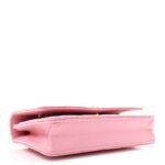 Lambskin Quilted Pick Me Up Wallet On Chain WOC Light Pink - Image 4