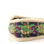Tweed Shearling Large Flap Bag Green Purple Ecru Brown - Image 9