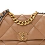 Lambskin Quilted Medium Chanel 19 Flap Dark Beige - Image 8