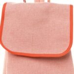 H Canvas Embroidered Les Cabanes Backpack Orange Framboise - Image 7