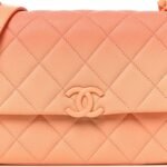 Shaded Caviar Quilted My Everything Small Flap Orange Light Orange - Image 8