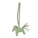 Milo Lambskin Grigri Rodeo Horse Bag Charm PM Vert Criquet
