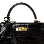 Shiny Alligator Kelly Sellier 25 Black - Image 7