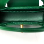 Shiny Aged Calfskin Quilted Mini Nano Kelly Shopper Green - Image 5