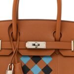 Swift Epsom Tressage Birkin 30 Gold Bleu de Nord Bleu Indigo - Image 8