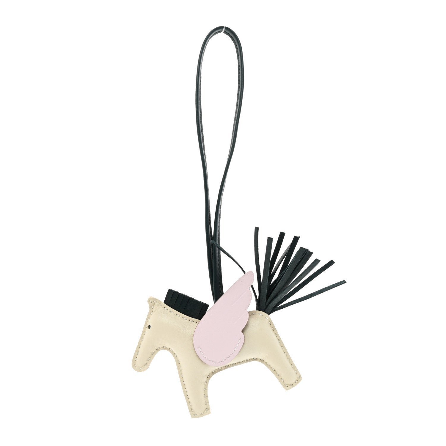 7247c4602093ff7b99f346ab04447b39_c4850ba1-de81-4427-976e-c0de30473edd.jpg Milo Lambskin Grigri Rodeo Pegase Horse Bag Charm PM Craie Mauve Pale Vert Cypress - Image 1
