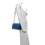 Patent Calfskin Quilted Medium Plexiglass Boy Flap Blue - Image 2