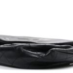 Lambskin Half Moon Wallet On Chain WOC Black - Image 11