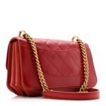 Iridescent Calfskin Quilted Small Straight Lined Flap Red - Image 3