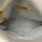 Iridescent Calfskin Quilted Large Chanel 19 Flap White - Image 5
