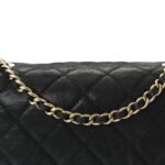 Iridescent Calfskin Quilted Small Chic Quilt Flap Black - Image 8