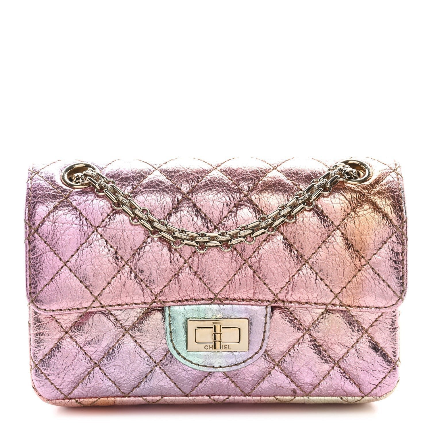 78b0e1c2a957e7ad036d20154f5d623c.jpg Metallic Goatskin Quilted Mini 2.55 Reissue Flap Multicolor - Image 1