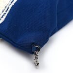 Mixed Fibers Lambskin Venise Biarritz Maxi Tote Blue White - Image 9