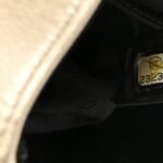 Metallic Grained Calfskin Medium Classic Pure Double Flap Gold Black - Image 7