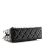 Shiny Aged Calfskin Quilted Nano Kelly Shopper Black - Image 4