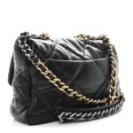 Lambskin Quilted Large Chanel 19 Flap Black - Image 3