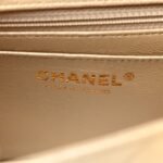 Metallic Goatskin Quilted Mini Rectangular Flap Gold - Image 6