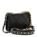Lambskin Quilted Chanel 19 Clutch With Chain Black - Image 3