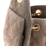 Suede Quilted Mini Chanel 25 Handbag Dark Grey - Image 13