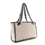 Tweed Calfskin Tweedy Shopping Tote Beige - Image 3