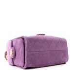 Suede Quilted Mini Chanel 25 Handbag Purple - Image 4