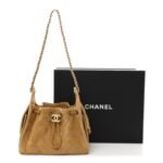 Suede Quilted Mini Chanel 25 Handbag Beige - Image 11