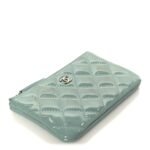 Patent Quilted Small Cosmetic Case Light Blue - Image 4