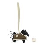 Milo Lambskin Grigri Rodeo Robeo Coeur Bag Charm PM Black Craie Etoupe - Image 2