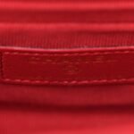 Lambskin Quilted Top Handle Flap Clutch With Chain Red - Image 6
