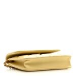 Lambskin Quilted Pearl Crush Clutch With Chain Yellow - Image 4