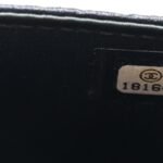 Metallic Lambskin Camellia Embossed Wallet on Chain WOC Navy - Image 8