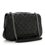 Lambskin Quilted Large Natural CC Flap Black - Image 3