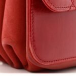 Iridescent Calfskin Quilted Small Straight Lined Flap Red - Image 15