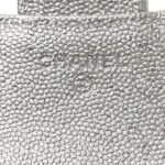 Metallic Caviar Quilted Compact Flap Wallet Silver - Image 8