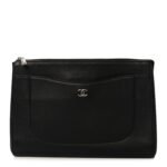 Grained Calfskin Large Neo Executive Cosmetic Case Black
