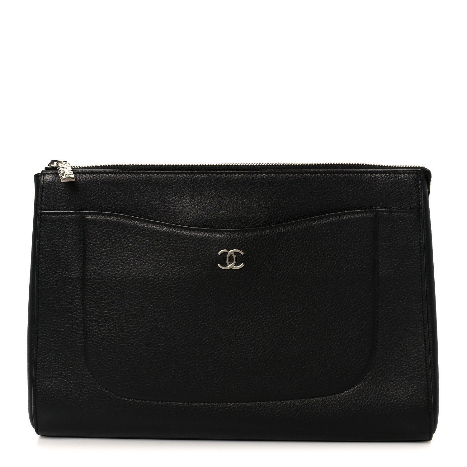 8977ca3506b04fc0666a58fce9e5ca63.jpg Grained Calfskin Large Neo Executive Cosmetic Case Black - Image 1