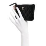 Lambskin Quilted Casino Coin Purse Black - Image 2