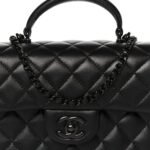 Lambskin Quilted Mini Top Handle Rectangular Flap So Black - Image 9