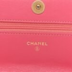 Wool Tweed Lambskin Quilted Chanel 19 Wallet On Chain WOC Coral Pink - Image 6