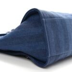 Mixed Fibers Striped Medium Deauville Tote Navy Blue - Image 9